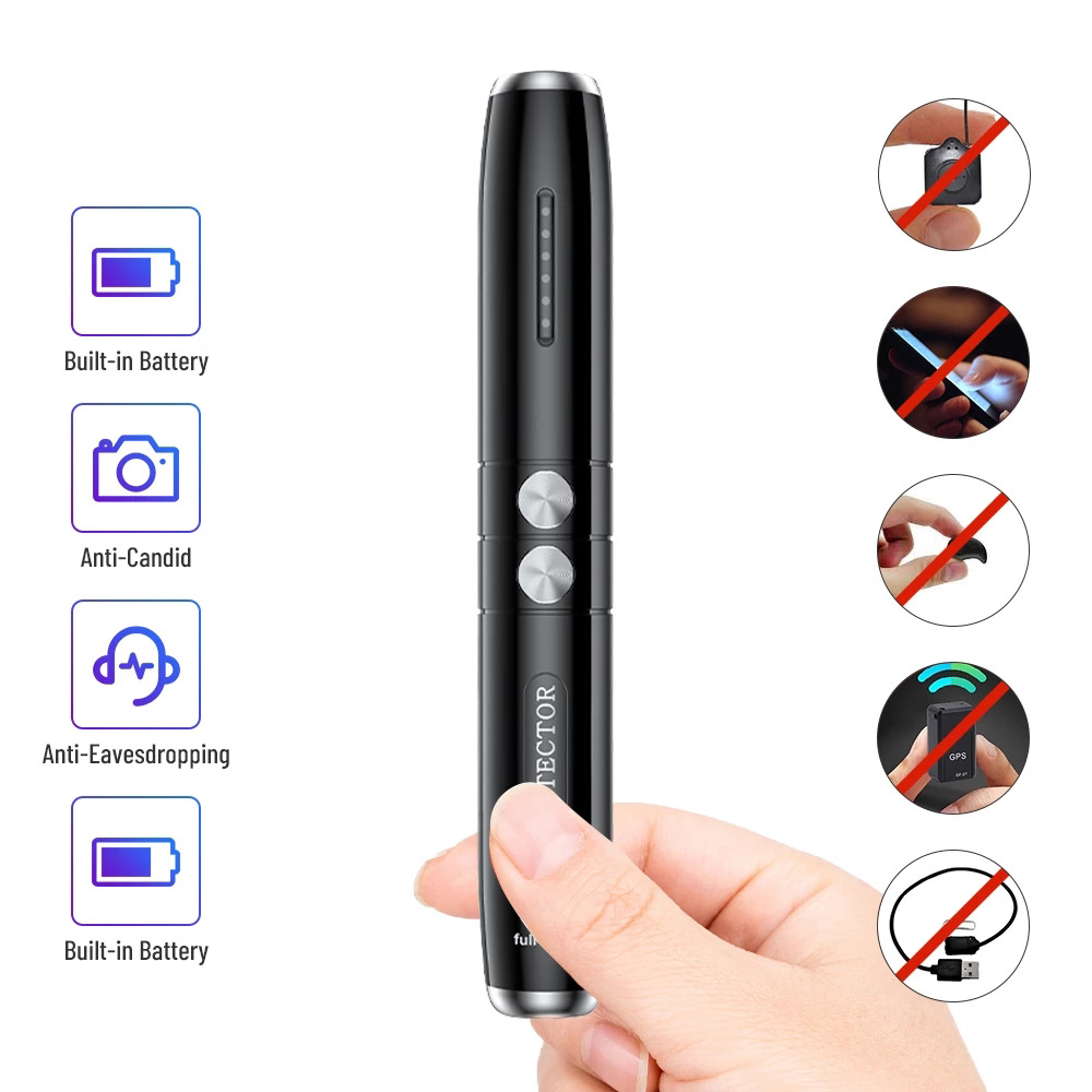 人气爆款T8无线信号探测器红外摄像头探测器酒店防偷拍GPS扫描