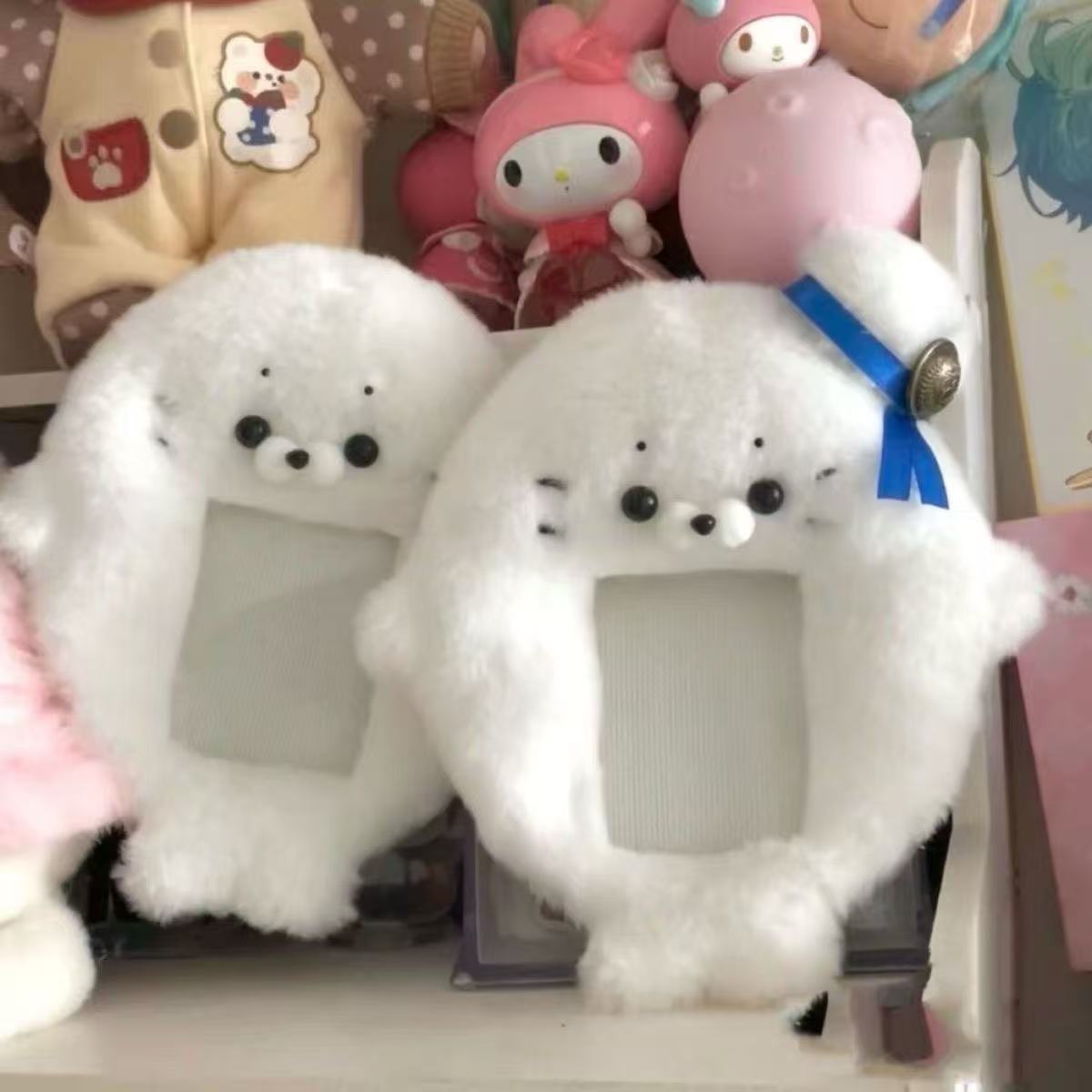 Ins coreano lindo chocolate de menta, ratas y ratas codiciosas, cubierta de tarjetas de peluche, estudiantes de 3 pulgadas, cubierta de almacenamiento de tarjetas pequeñas.