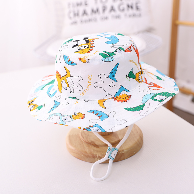 Unisex Cotton Baby Bucket Hat Spring Summer Animal Pattern_voghion.com