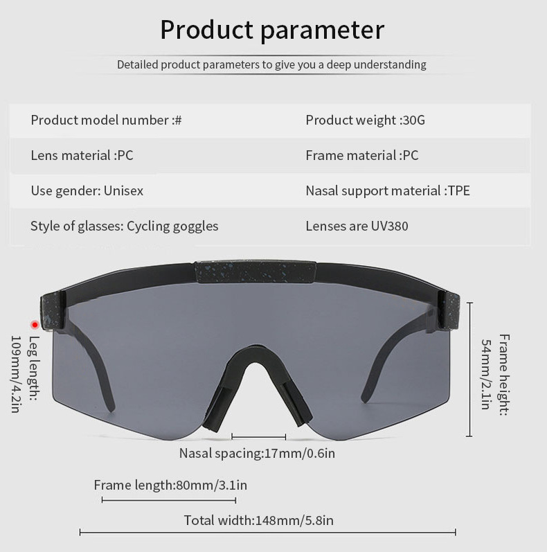 90g Weight Half Frame Glasses Structure Sunglasses Classification Tac, UV400 Protection Lens Material Biker Glasses Style Travel, Fishing Occasion All Seasons Season Unisex Gender Grey, Black Color Exaggerated Punk Streetwear Color Block Tac UV400 Protection Biker Half Frame Sports Sunglasses 1
