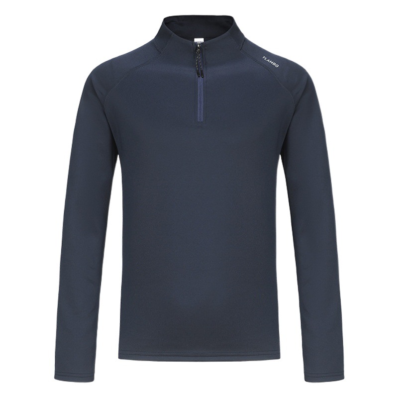 Media cremallera collar de pie al aire libre correr deportes suéter ropa de secado rápido hombres manga larga Camiseta fitness tiro ropa de entrenamiento