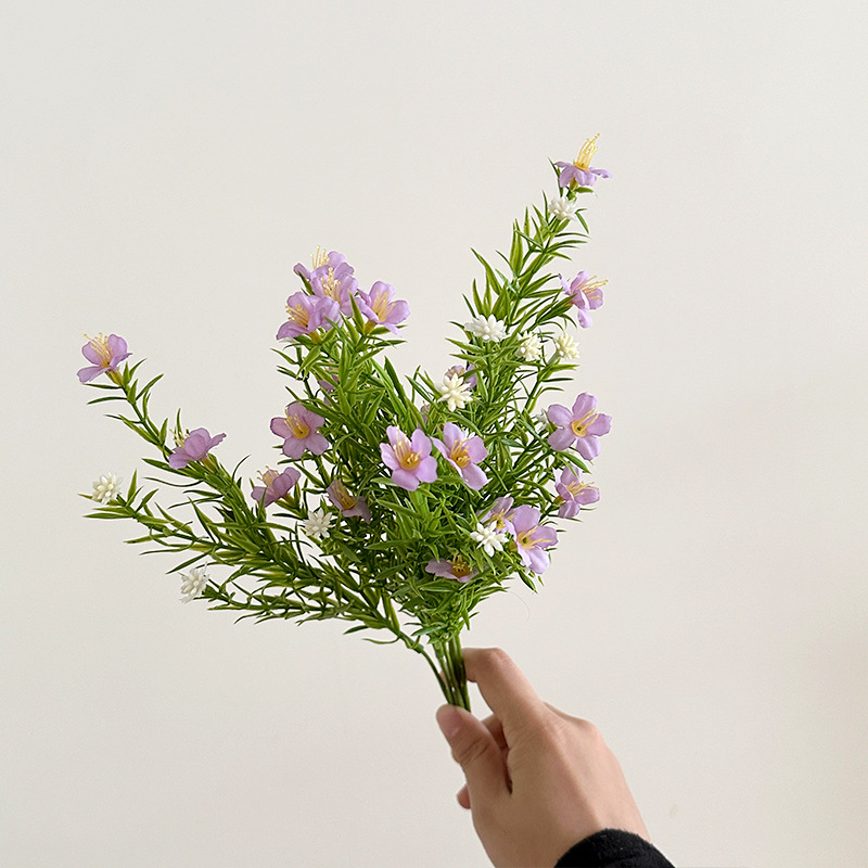 Simulación Gypsophila Flor falsa Ramo de inserción de plástico Decoración de la sala de estar Mueble de TV Decoración de plantas en macetas Mesa de comedor Flor decorativa de plástico