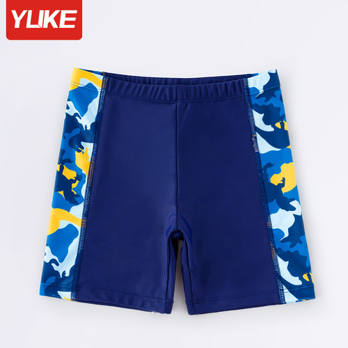 Children's swimwear for boys, middle-sized and older children, new youth-style camouflage split student swimwear