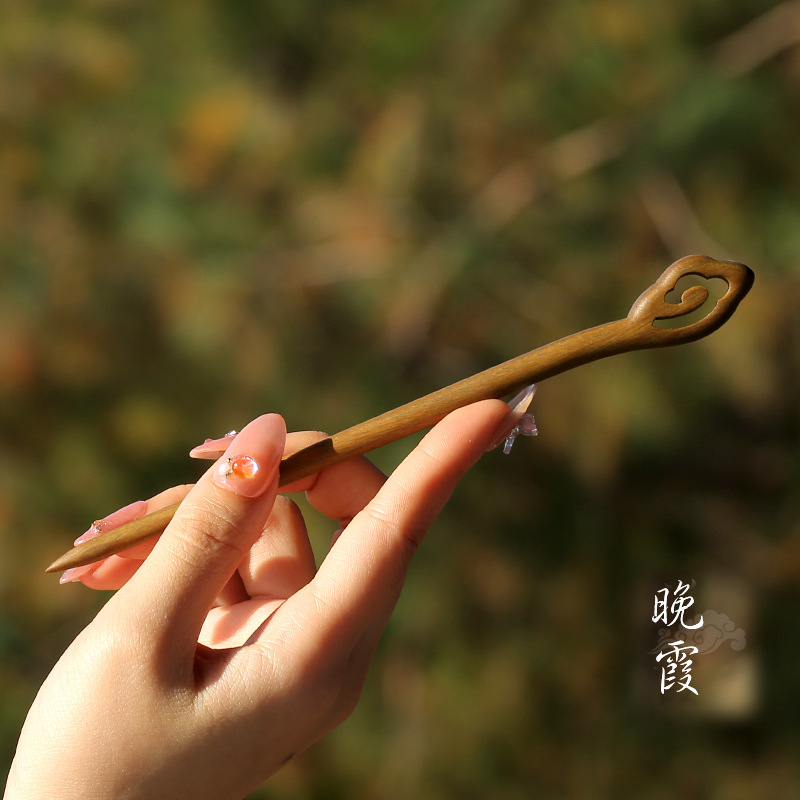 Xiangyun horquilla estilo antiguo simple diario de alto grado updo horquilla de madera nuevo estilo chino accesorios para el cabello palillos de ébano al por mayor