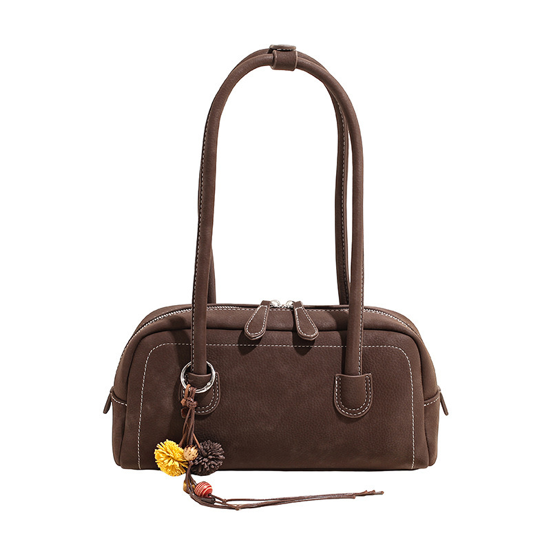 Bolso de peluche retro de Boston bolso de mujer 2025 nuevo estilo de transporte universal bolso de hombro de brazo bolso de moda