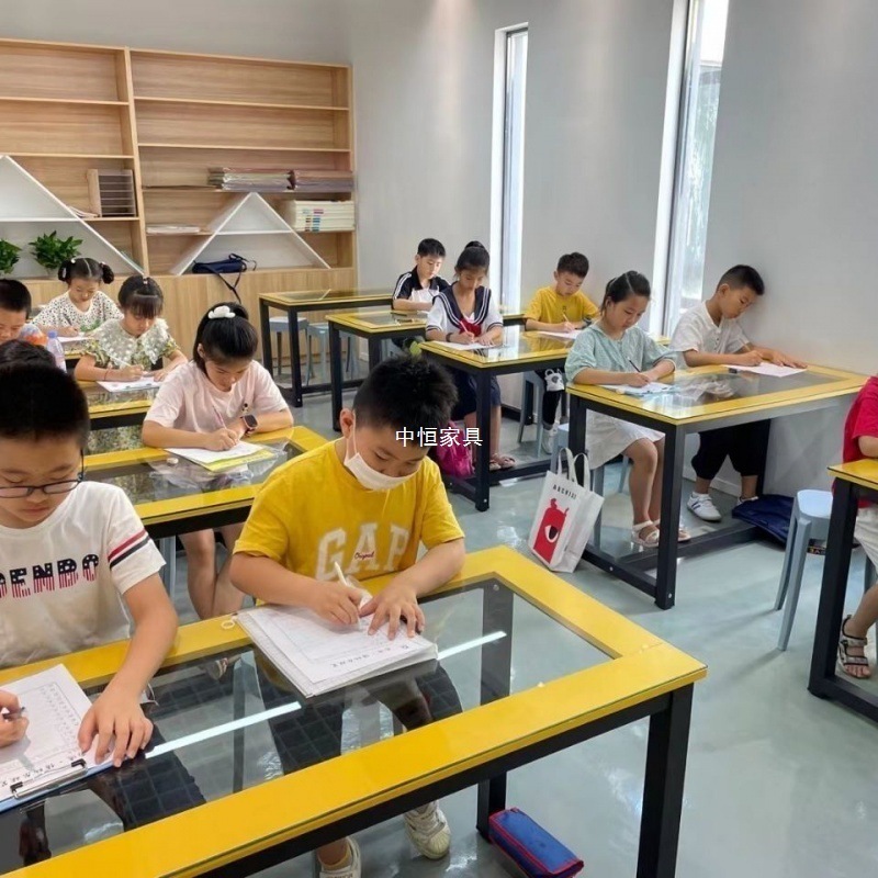 学生美术学习桌绘画桌培训桌手工书法桌儿童学习桌幼儿园画玻璃桌|undefined