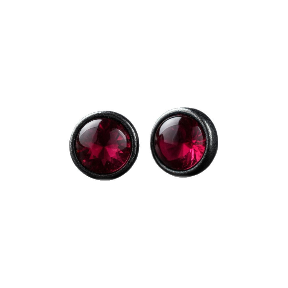 Pendientes de zirconia roja para hombre y mujer, estilo retro_voghion.com