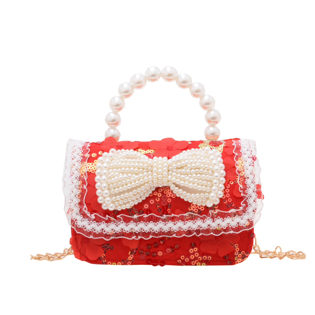 Nuevo rojo niñas nuevo año bolsa lindo arco princesa bebé bolso niña moneda monedero bolso de hombro