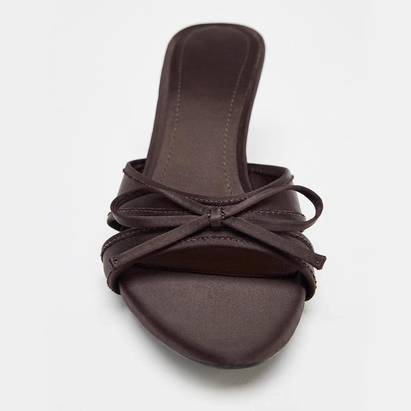 2025 Summer New Breathable Open-Toe Sandals Versatile Simple Bowknot Stiletto High-Heel Mules For Women_vogvips.com