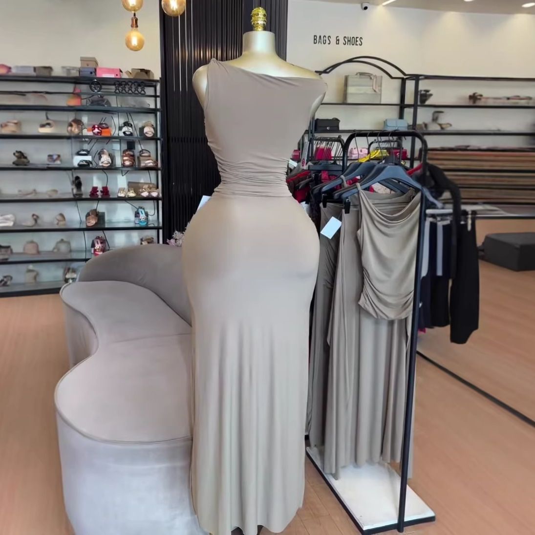 Women's Clothing Summer Style Women's Elegant Solid Color Sleeveless Top And Tie Up Slim Skirt Set Clothing_ecoleips.com