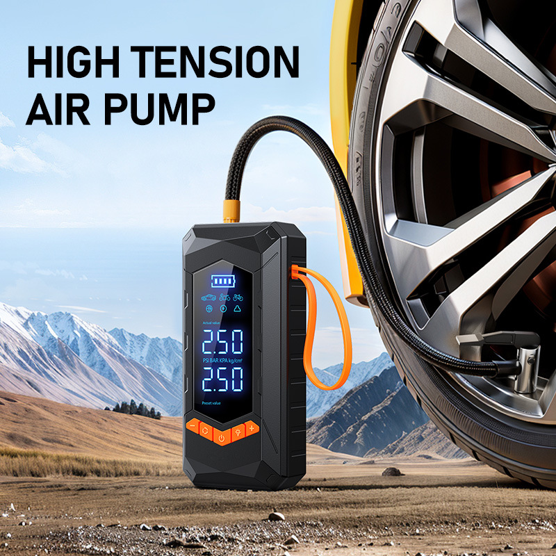 Cross-Border Hw01 Car Air Pump Portable Wireless Inflator for Car Tires Automatic High-Pressure Mobile Phone Inflator