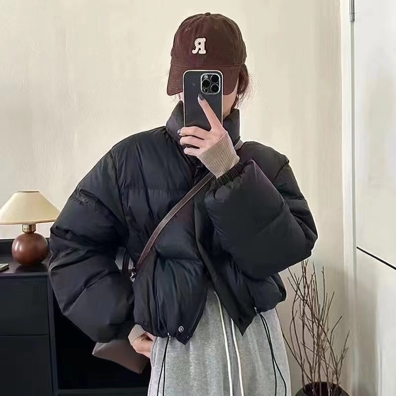 韓国東大門オリジナルパン服女性立襟小柄白鴨ダウンジャケット秋冬新作コート