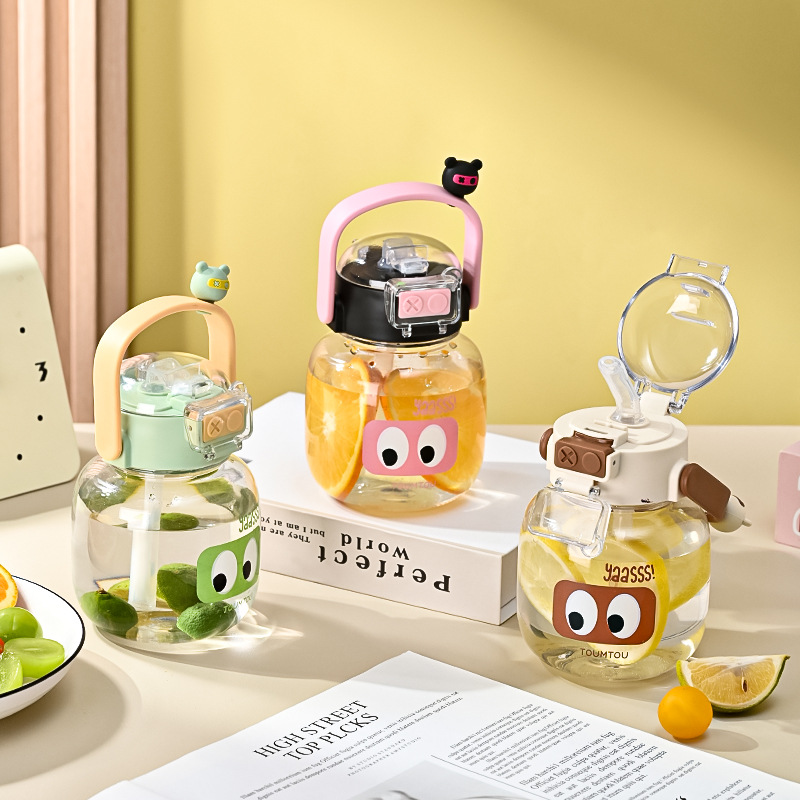 Vasos de pajita populares para niños, cuidadosamente seleccionados, botellas de agua de aspecto elegante para niñas, lindas y portátiles, especialmente diseñadas para estudiantes que van a la escuela, vasos de verano. image 5