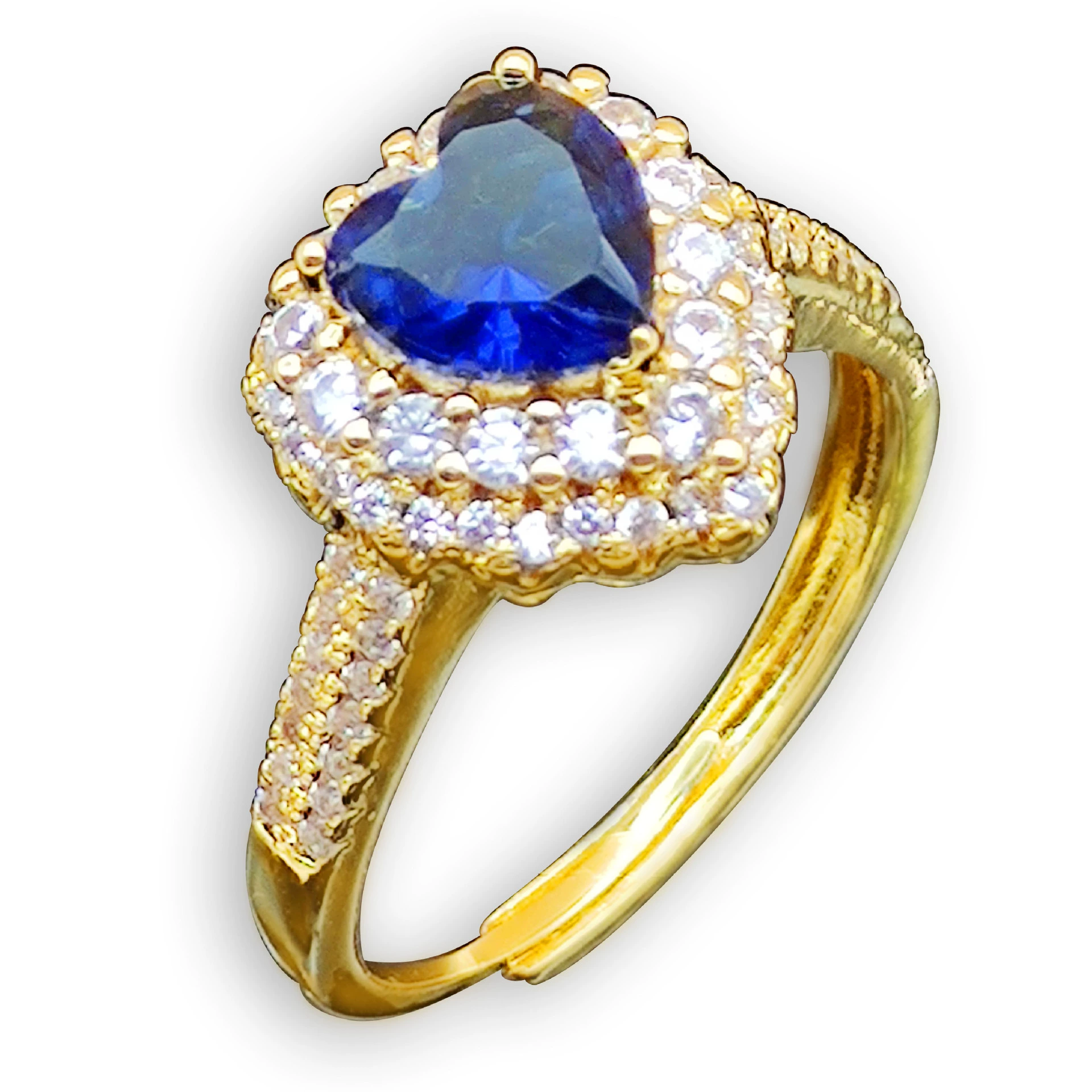 «(Cross-border trading), sapphire ring with stone, copper jewelry, European style, micro incrustation, (Physicals)»