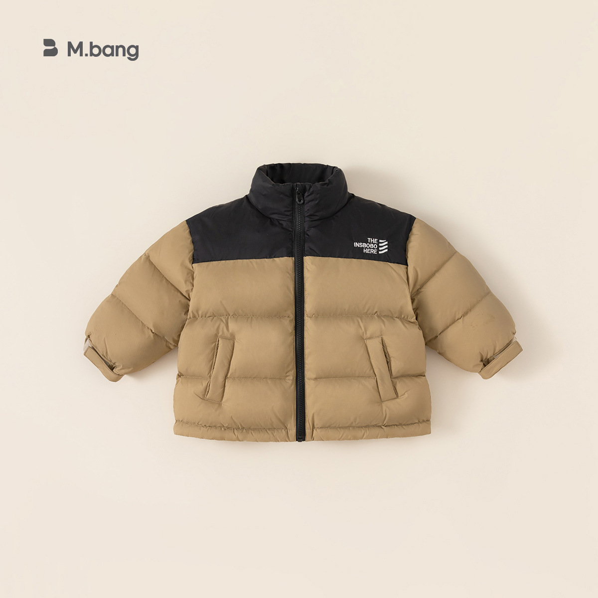 Ropa Infantil Youbao, Chaqueta de Plumón para Niños, Abrigo Informal con Bloques de Color para Bebés, Chaqueta Cálida de Plumón de Pato Blanco