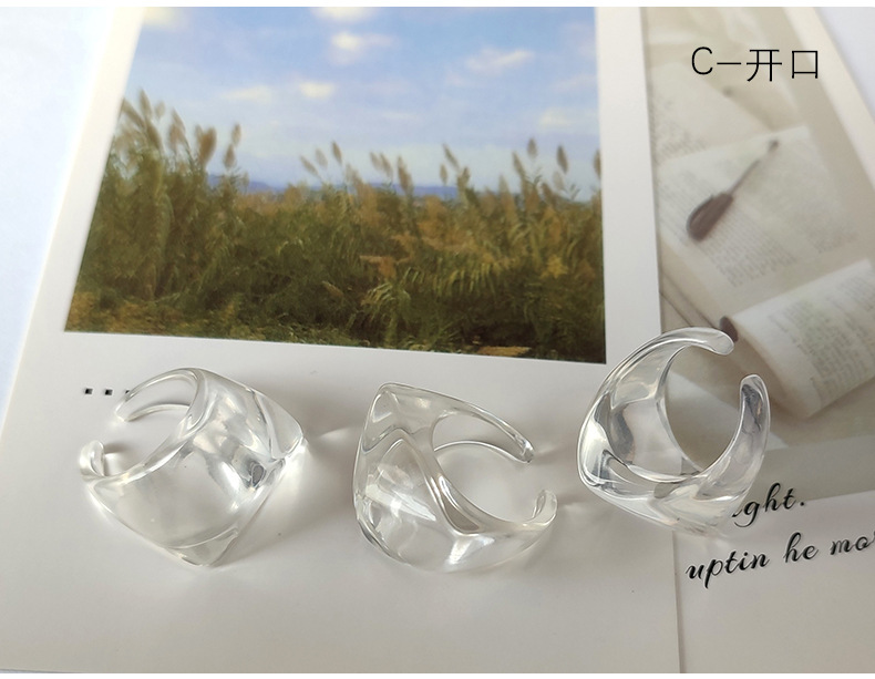 Simple Style Resin Flower Women's Open Rings Rings display picture 3