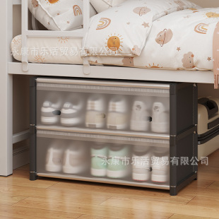 Shoe Cabinet Student Dormitory Bed Bottom Shoe Storage Rack Bedside Bed with Door Dustproof Folding Shoe Rack 2025 New