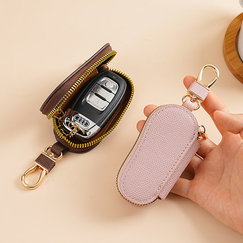 Bolsa de llaves pu transfronterizas para hombres de color sólido estilo coreano para hombres y mujeres bolsas de llaves de automóviles universales