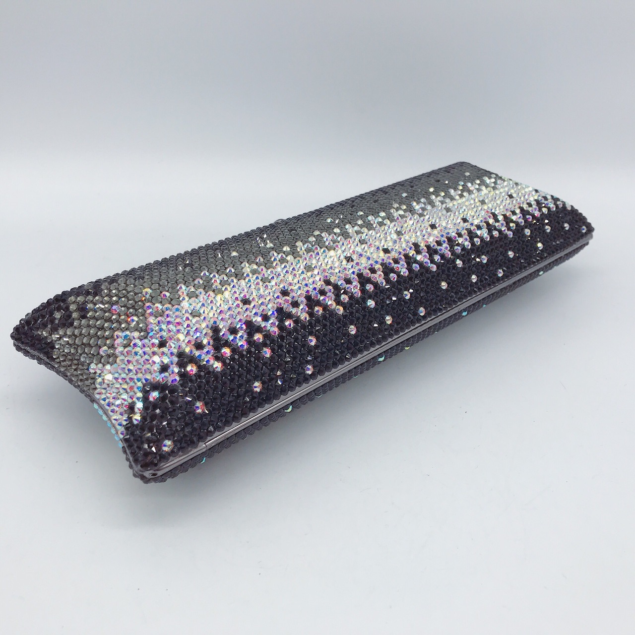 Túi clutch nữ đính đá rhinestone cầm tay hộp cứng dự tiệc — 10 # xanh ngọc chi tiết 29
