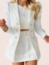 K 13618 Women's Plaid Blazer Skirt Set ������װ��ȹ��װ