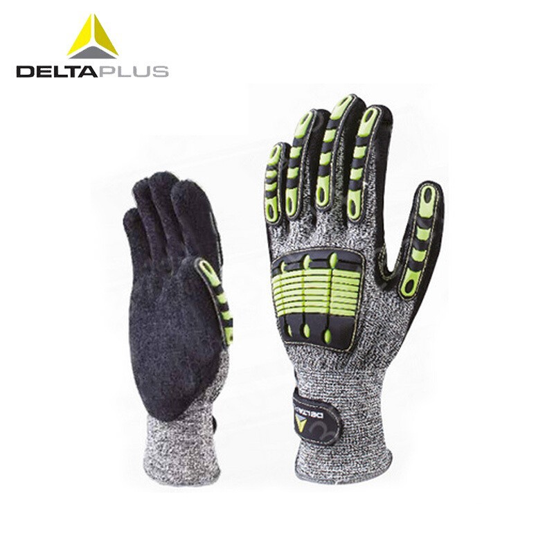 代尔塔 209913 户外防撞击防割带绒防寒搬运物流防护手套