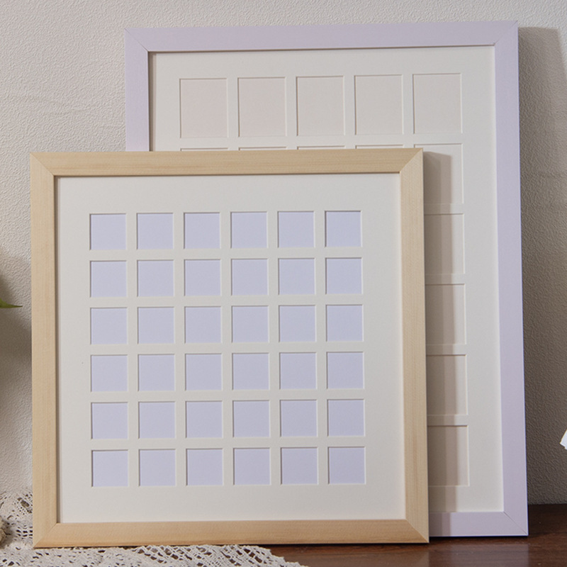 Photo Frame Cardstock Nine-Grid Lining with Hollow Multi-Grid Design, Oil Pastel Four-Grid Frame DIY Special Painting Core Set
