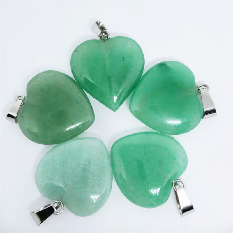 Cruz-frontera piedra natural amor colgante 20mm cristal Ágata en forma de corazón colgante melocotón corazón COLLAR COLGANTE accesorios de la joyería