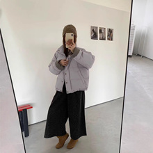 2025冬季新款羽绒服女韩系撞色立领宽松加厚