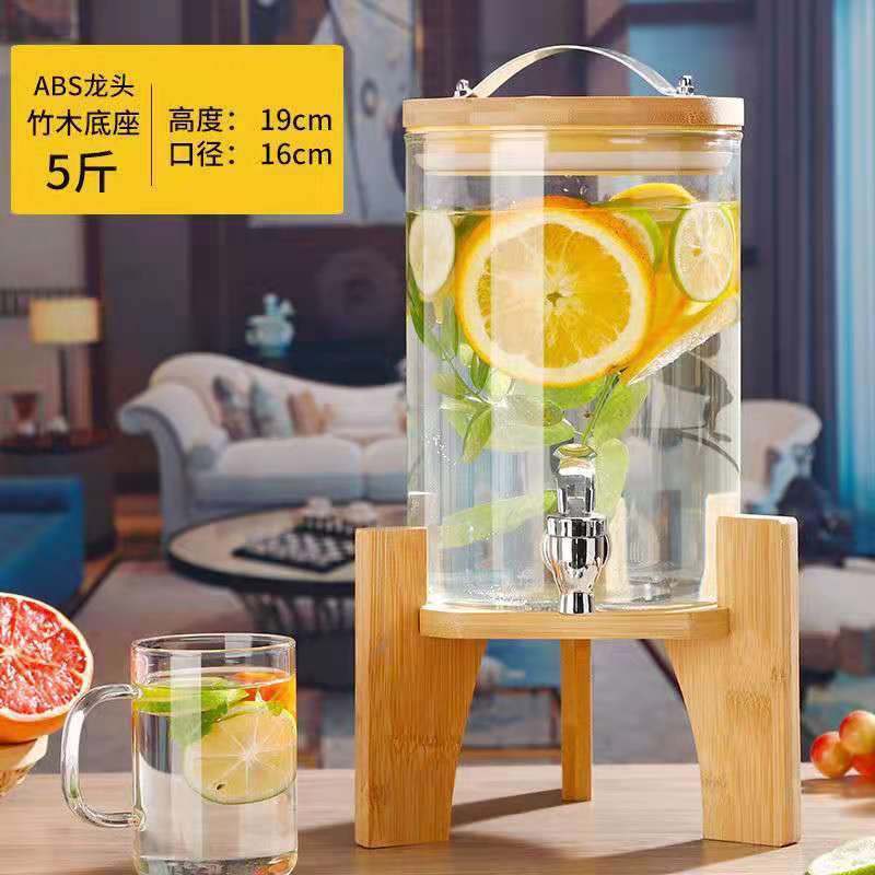Hervidor frío de gran capacidad, hervidor de agua frío con grifo, hervidor de limón, jugo, bebida de cola, contenedor de barril, botella de vidrio de vino empapado