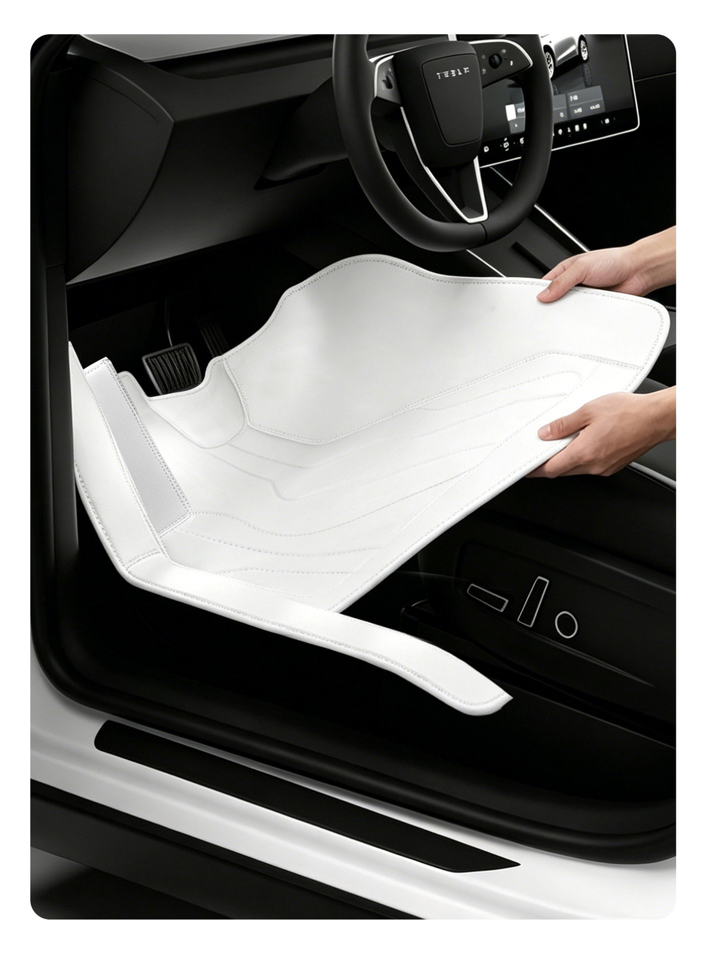 Suitable for Tesla Model Y, New Model Y, and Model 3, Full Coverage Car Floor Mats That Are Non-Destructive and Require No Disassembly