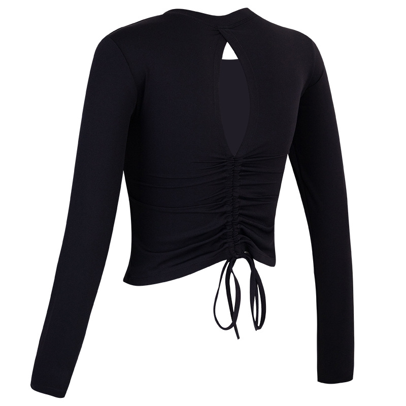 Cross-border Yoga Clothing Top with Chest Mat Women's Beautiful Back Fitness Clothing Slimming Sports Long Sleeve Pilates Clothing Autumn and Winter New