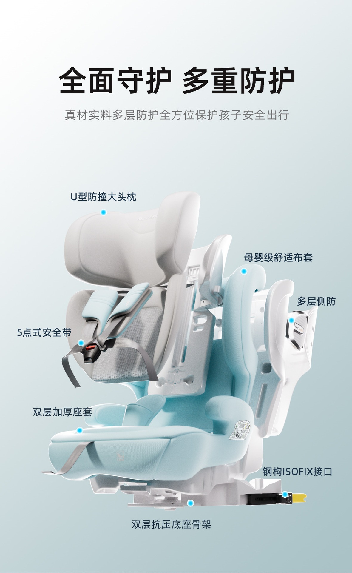 Suitable for Innokids car child safety seats, other 2-year-old baby infant car-mounted simple seats