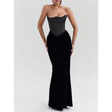 E 43755 Velvet ���Ĩ�� dress ��˿�����Ĩ������ȹ�羳��