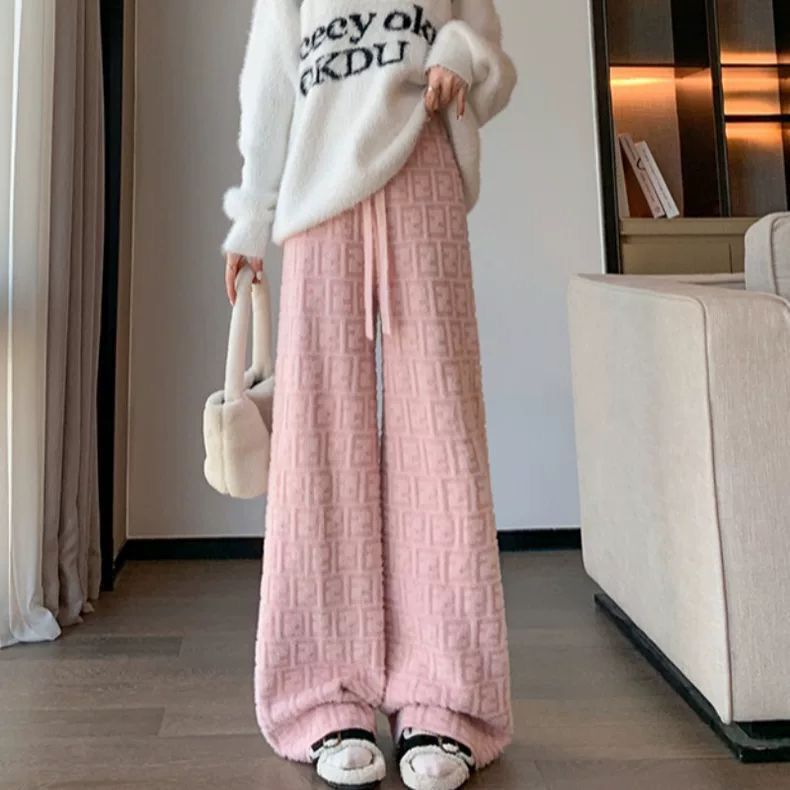 Old Money Style Knitted Wide-Leg Straight Pants for Women 2026 Autumn/Winter New Collection Drapey Versatile Casual Slimming Straight Pants Trendy