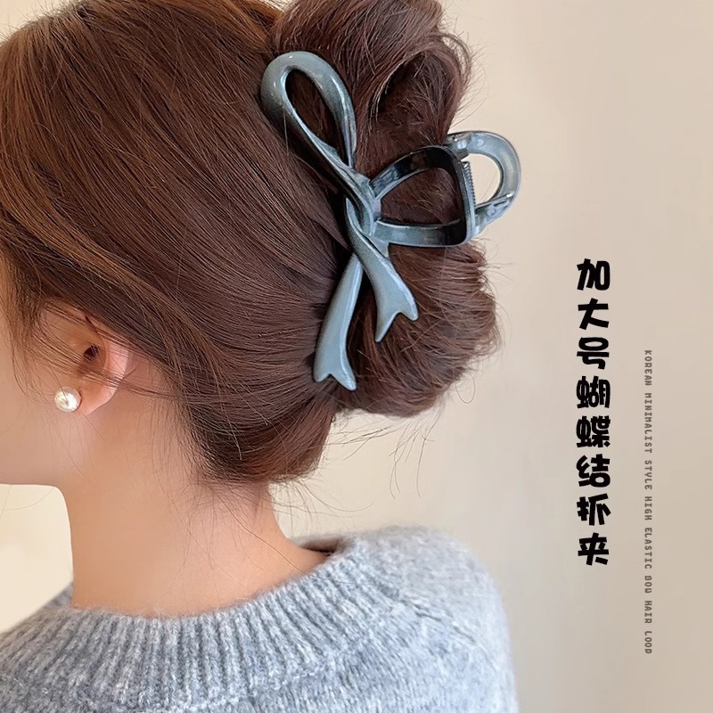 Zhao Lusi mismo estilo de clip de agarre de lazo femenino 2025 nuevo clip de tiburón grande de alta gama en la parte posterior de la cabeza horquilla