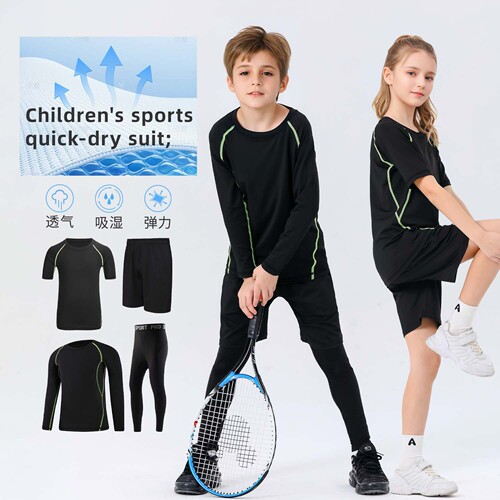 Cross-border international trade men women children sports tight clothing training set basketball football running fitness clothing quick-drying clothing