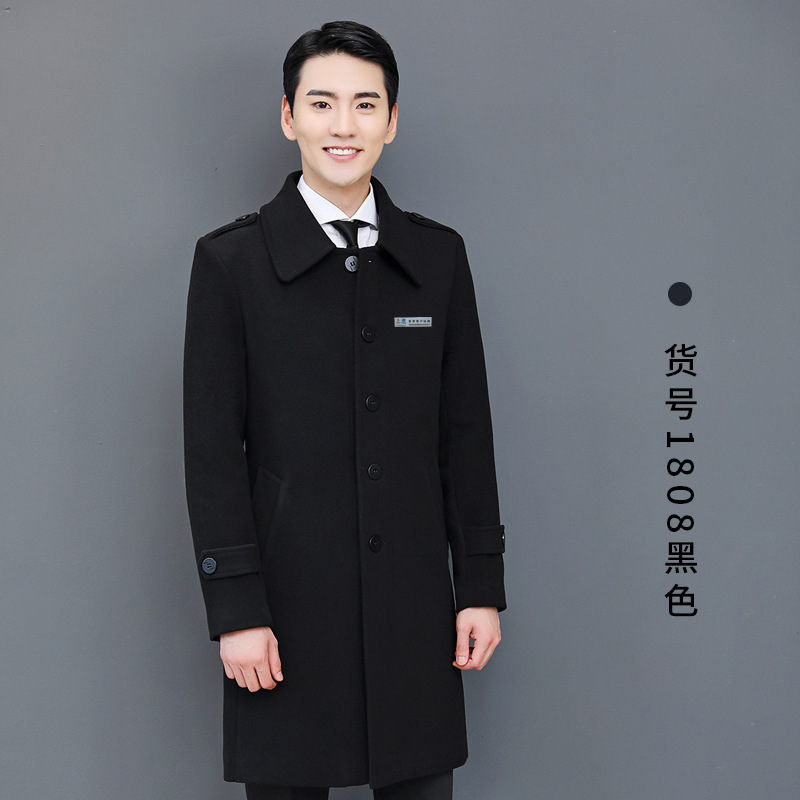 남성용 블랙 1808 싱글 브레스트 (울 안감)