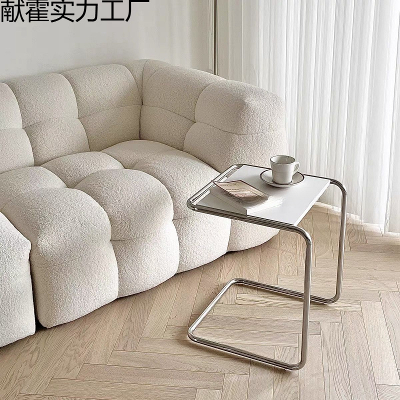Mid-Century Minimalist Coffee Table Korean Ins Style Modern Sofa Storage Rack Bedroom Side Table Light Luxury Style Stackable
