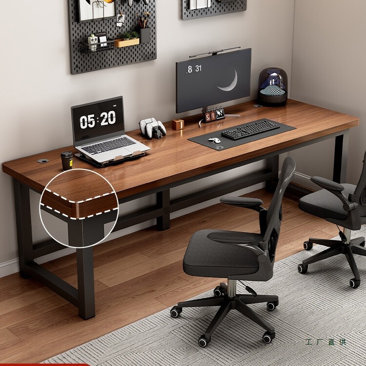 Solid Wood Computer Desk Desktop Student Home Bedroom Long Writing Desk Double E-Sports Table Combination Office Desk