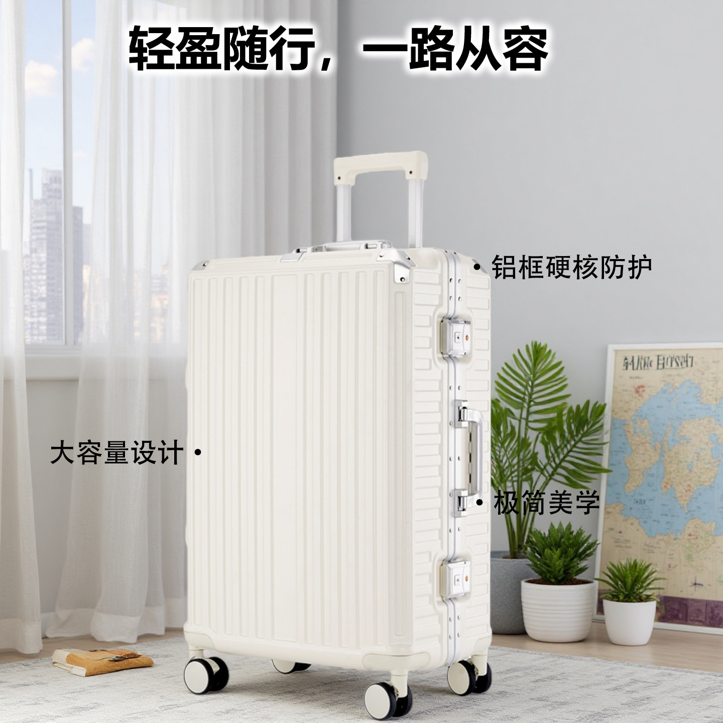 Nuevo tipo de maleta, maleta de viaje con ruedas universales, maleta de embarque, maleta de alumno, maleta de cuero, maleta ligera, maleta