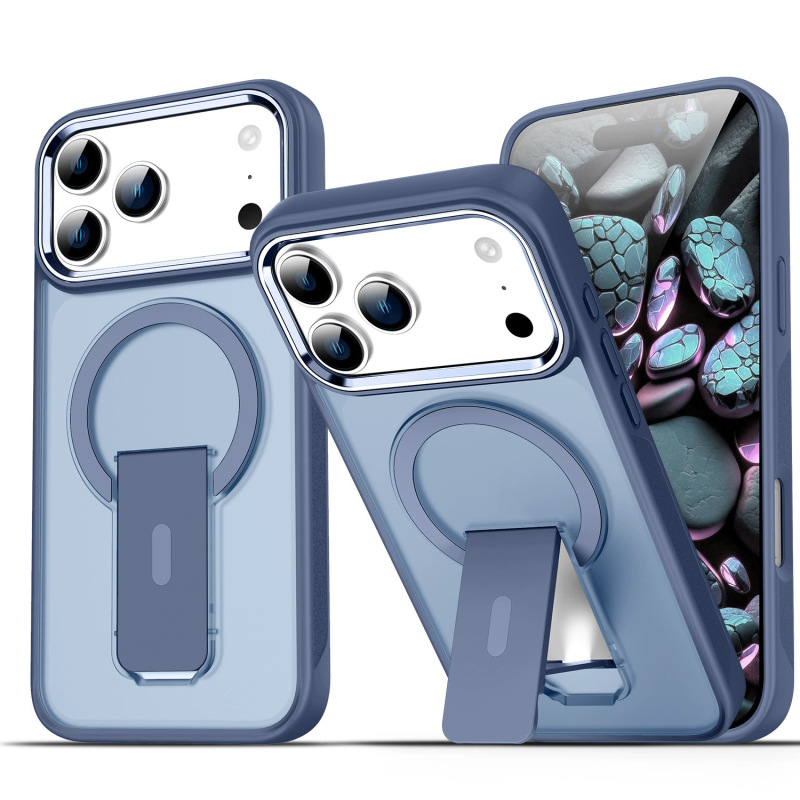 适用iPhone17PROMAX磁吸支架手机壳苹果16磨砂肤感金属镜头保护套|undefined