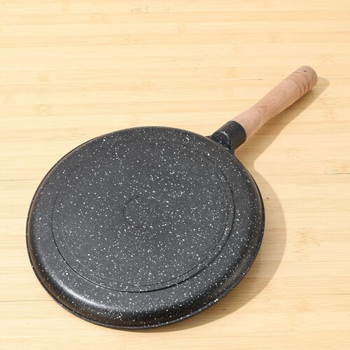 Medical stone flat bottom non-stick pan household less oily smoke steak frying pan fried eggs artifact induction cooker gas stove universal