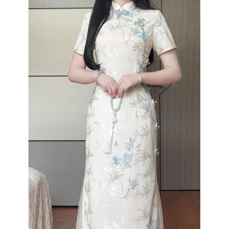 Engagement Elegant Cheongsam New Chinese Style Girl Summer Daily Printing dress High-end 2025 New National Style Improved Engagement Elegant Cheongsam New Chinese Style Girl Summer Daily Printing dress High-end 2025 New National Style Improved
