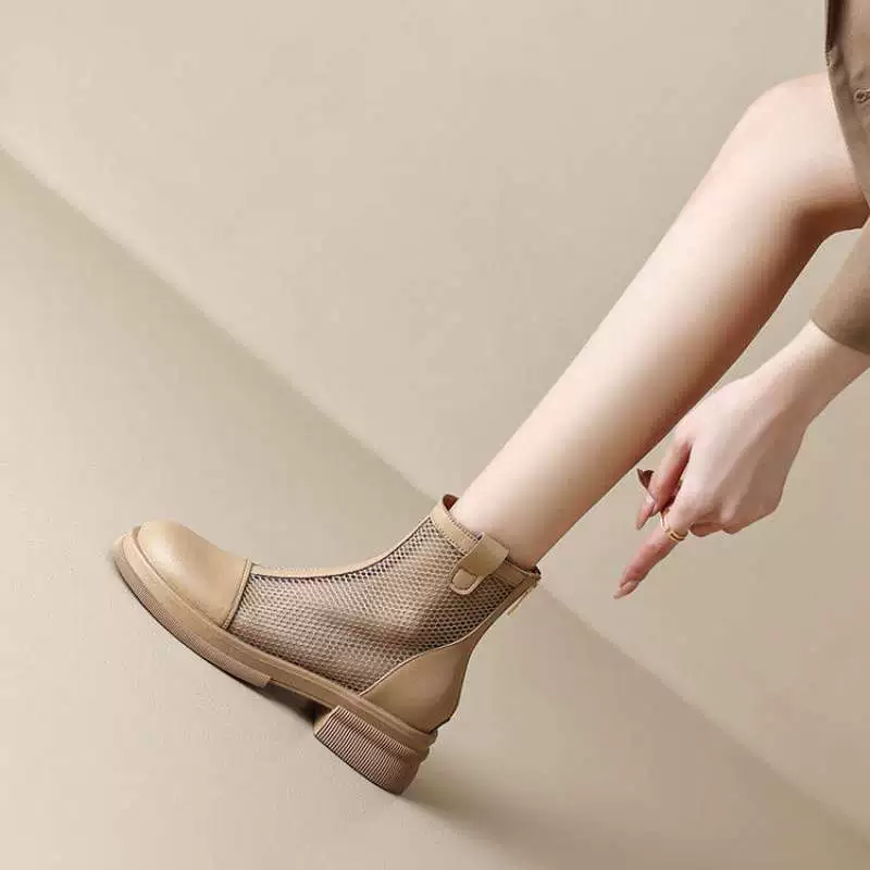 Martens, mesh summer thin breathable low boots, 2025 years