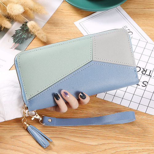 New style women's long wallet large capacity zipper portable wallet student casual wear mobile phone clutch bag hot sale