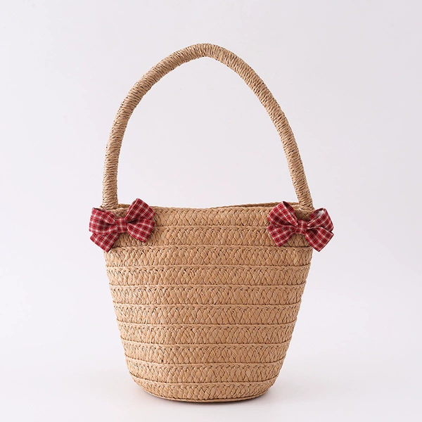 With bow, khaki