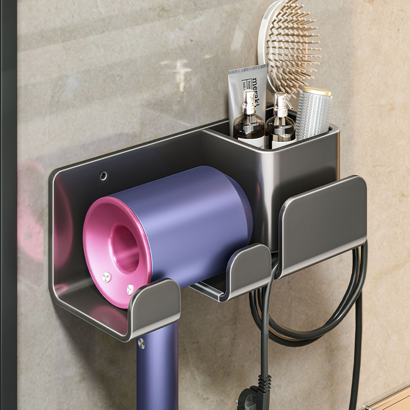 Toilet Hair Dryer Storage Rack Punch-free Bathroom Hair Dryer Wall-mounted Bracket Sub-ram Wire Storage Artifact