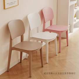 餐椅吃饭椅可叠放靠背椅子简约北欧椅塑料椅子家用加厚靠背椅餐桌