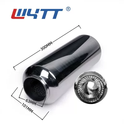 Customized car modification stainless steel resonator exhaust pipe with welded mid-section vortex back pressure straight-through silencer (Exhaust pipe) - 03-106363-interface-300-long-vortex-tornado