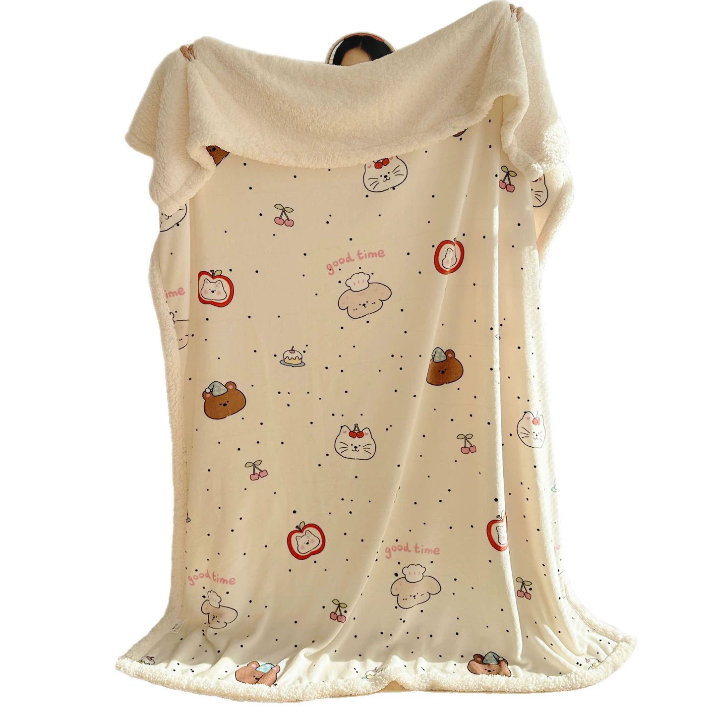 Новое Cartoon Milk Velvet Lamb Velvet Blanket Autumn and Winter Thickened Nap Blanket Office Lunch Break Air Conditioning Velvet Blanket Cover